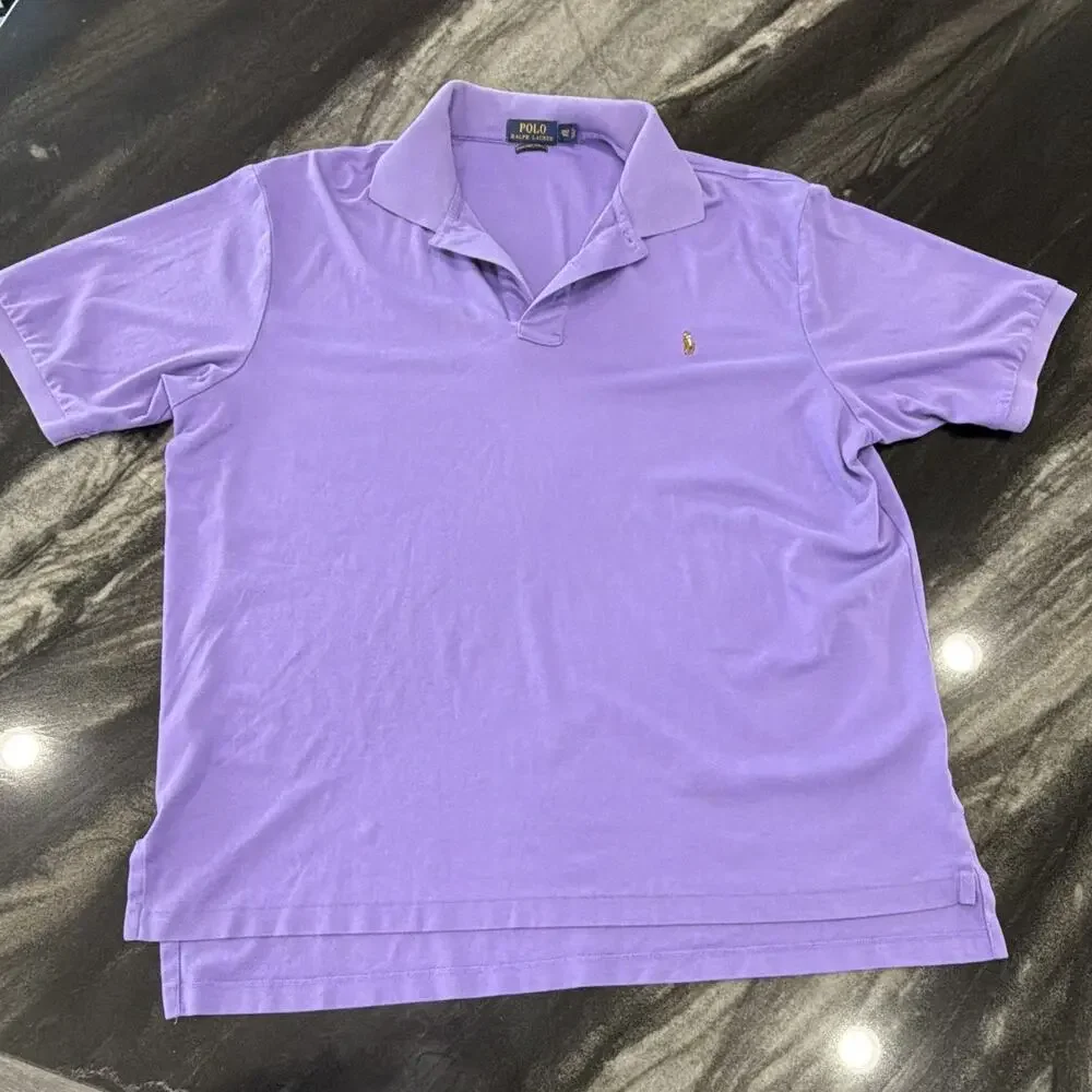 Polo Ralph Lauren Golf Shirt 2XLT Purple lavender Pony classic pima soft touch